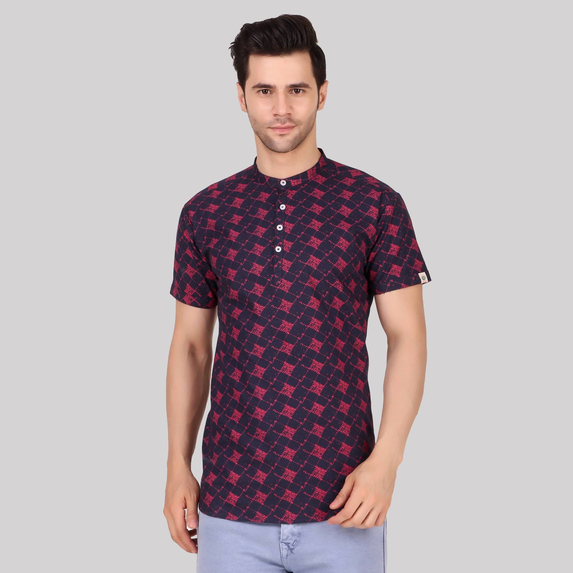     			Made In The Shade - Purple Cotton Men's Regular Kurta ( Pack of 1 )