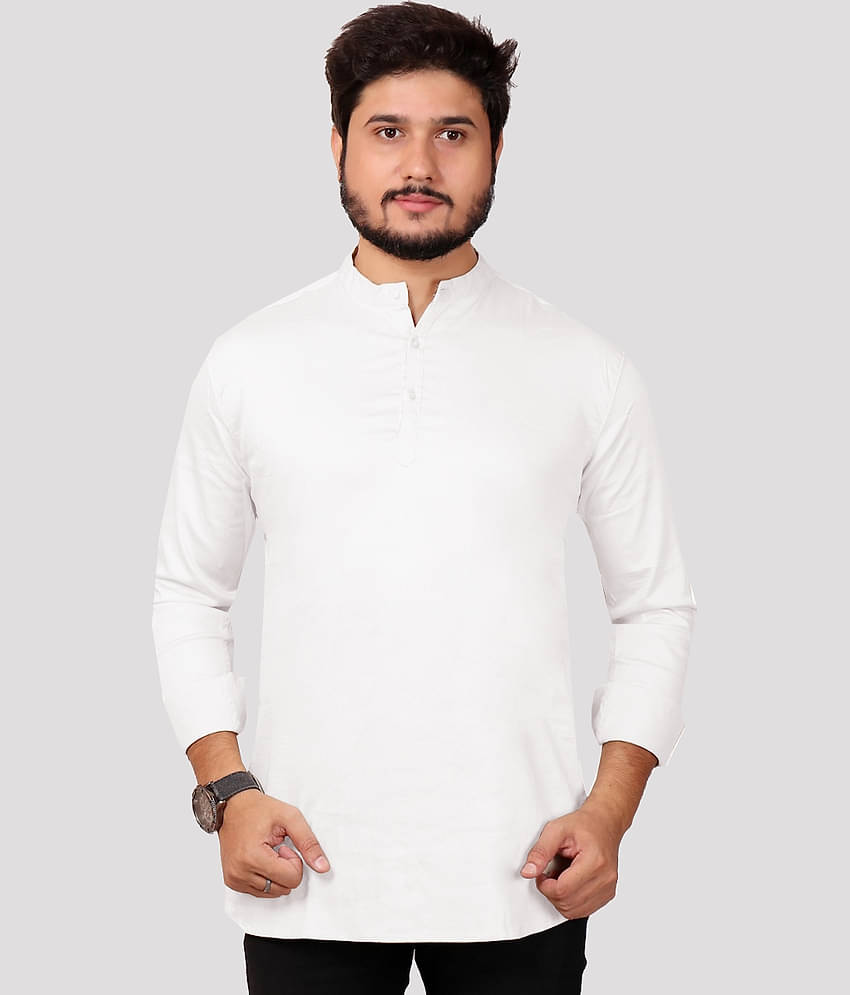 Made In The Shade - White Cotton Men's Regular Kurta ( Pack of 1 )