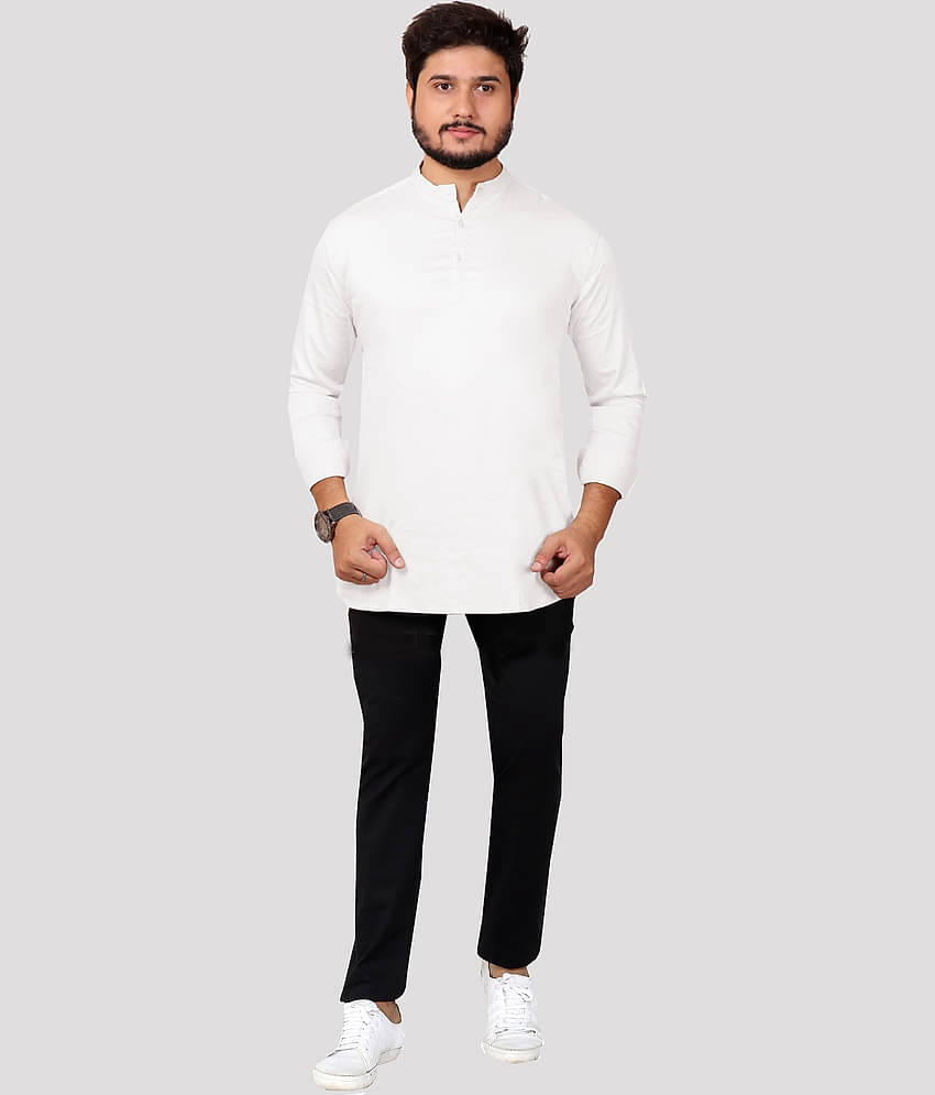 Made In The Shade - White Cotton Men's Regular Kurta ( Pack of 1 )