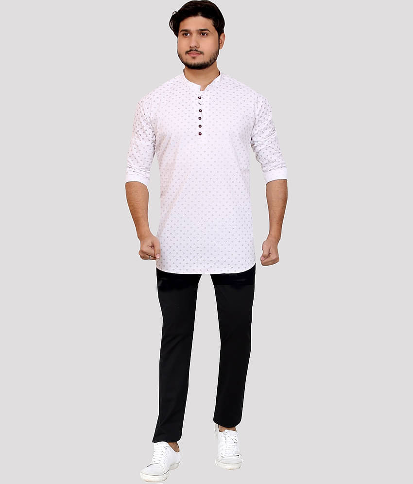 Made In The Shade - White Cotton Men's Regular Kurta ( Pack of 1 )