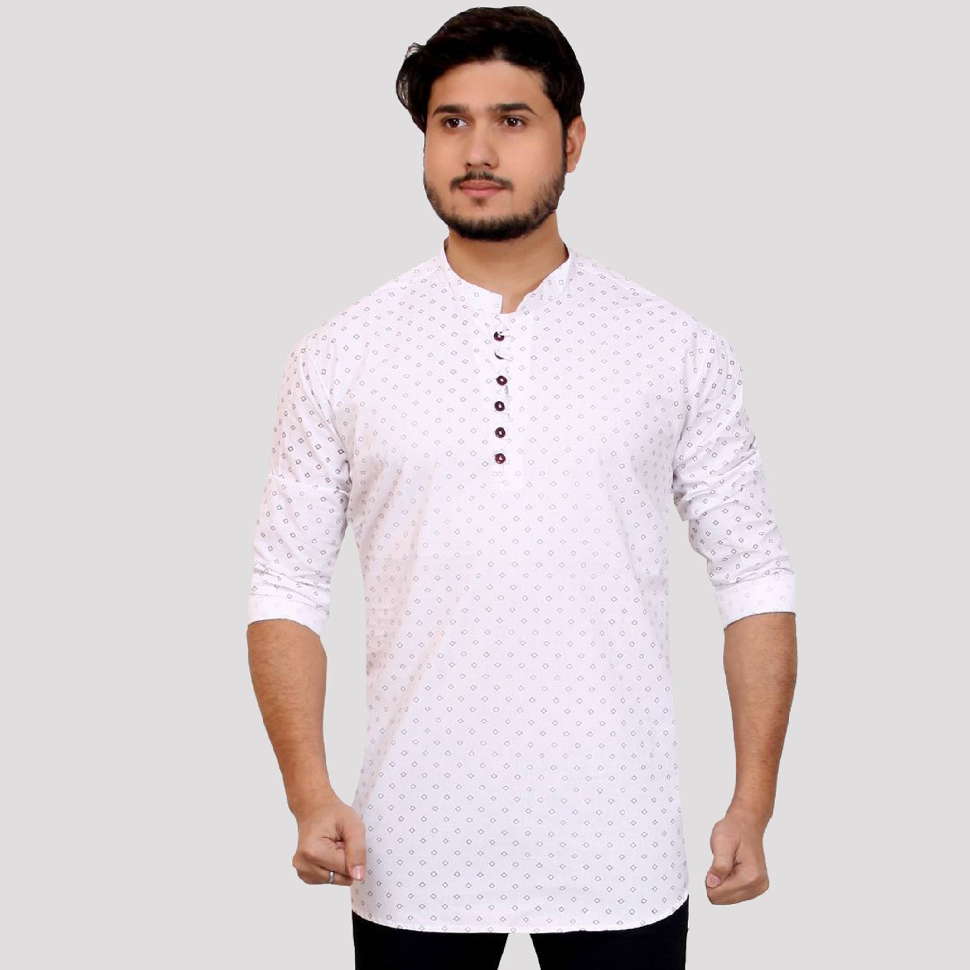 Made In The Shade - White Cotton Men's Regular Kurta ( Pack of 1 ) Made In The Shade - White Cotton Men's Regular Kurta ( Pack of 1 )