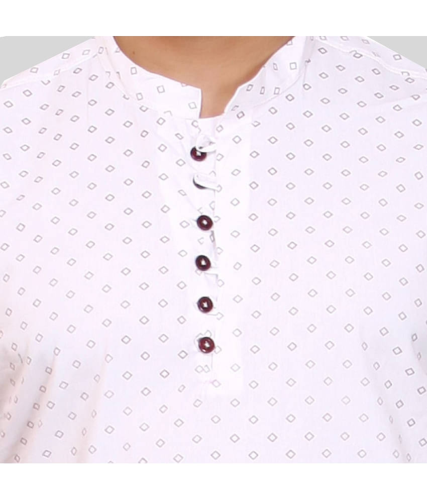 Made In The Shade - White Cotton Men's Regular Kurta ( Pack of 1 )