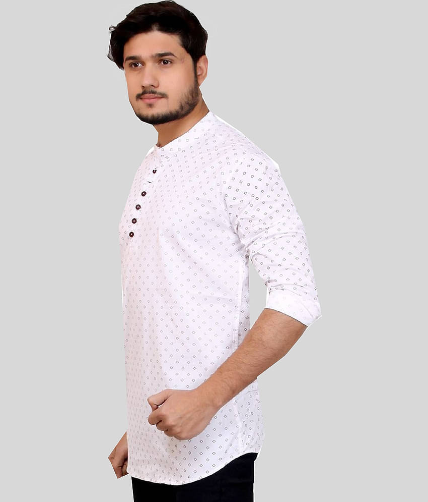 Made In The Shade - White Cotton Men's Regular Kurta ( Pack of 1 )
