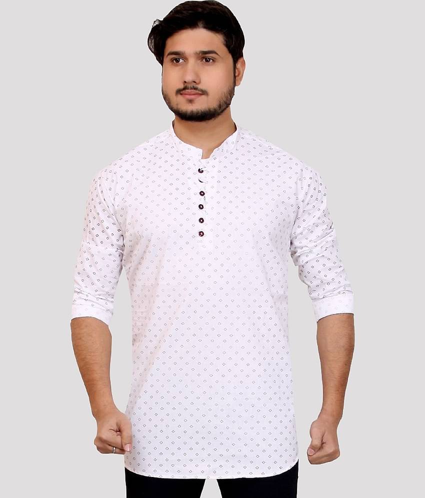 Made In The Shade - White Cotton Men's Regular Kurta ( Pack of 1 )