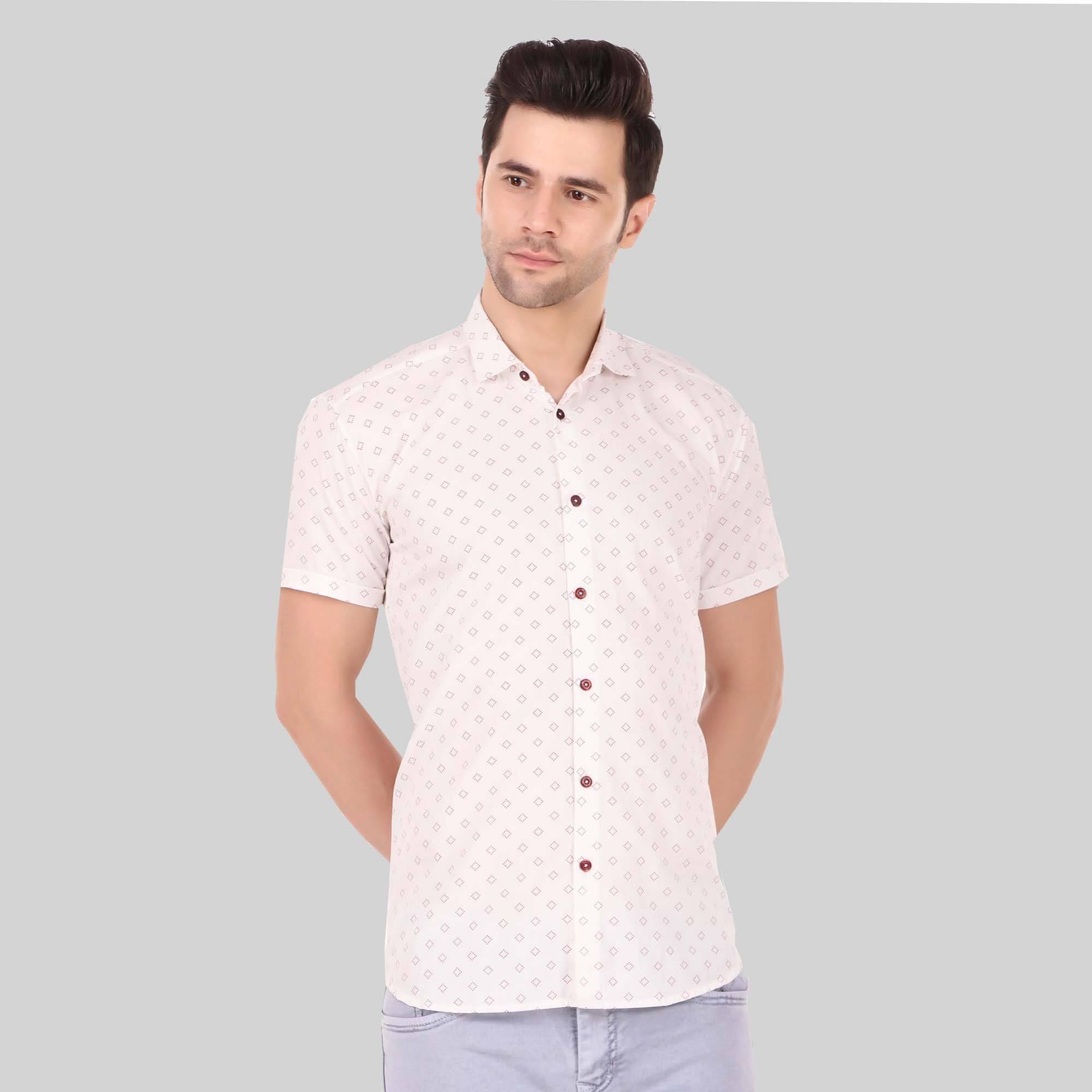 Made In The Shade - White Cotton Regular Fit Men's Casual Shirt ( Pack of 1 ) Made In The Shade - White Cotton Regular Fit Men's Casual Shirt ( Pack of 1 )