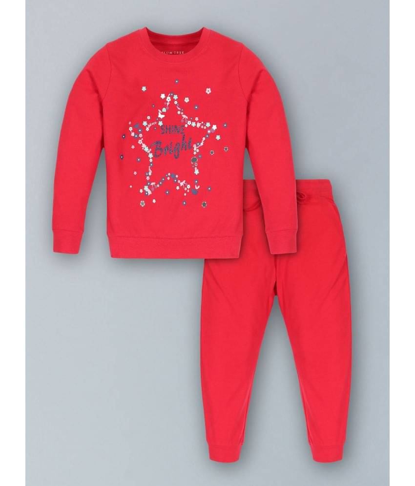     			PLUM TREE Pack of 1 Girls Cotton Blend Top With Pants ( Red )