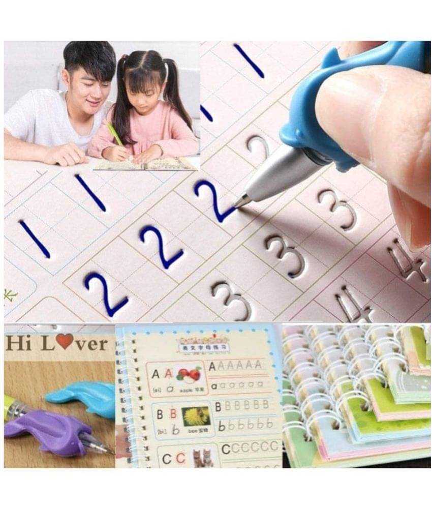 Sank Magic Practice Copybook, Number Tracing Book for Preschoolers with Pen, Magic Calligraphy Copybook Set Practical Reusable Writing Tool Simple Hand Lettering (4 Books + 5 Refill) Sank Magic Practice Copybook, Number Tracing Book for Preschoolers with Pen, Magic Calligraphy Copybook Set Practical Reusable Writing Tool Simple Hand Lettering (4 Books + 5 Refill)
