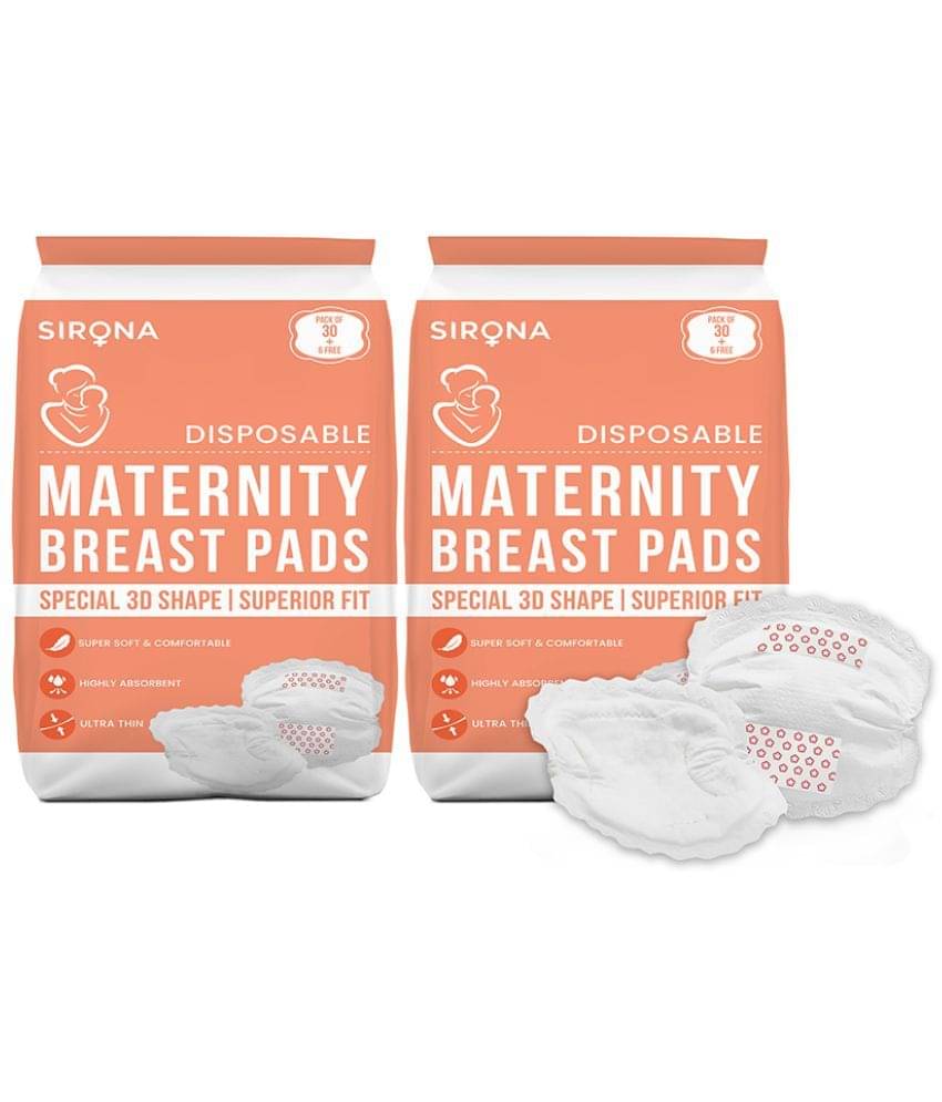     			Sirona Disposable Maternity and Nursing Breast Pads for Women - 72 Units (2 Pack- 36 Pads Each)