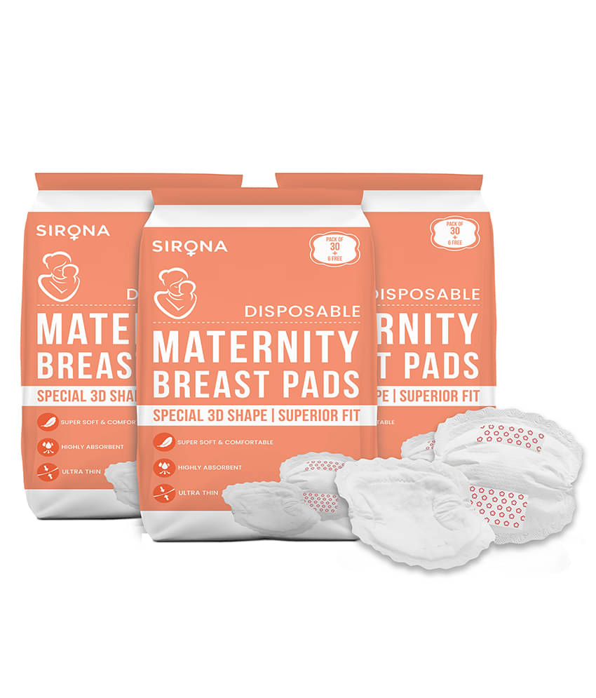     			Sirona Disposable Maternity and Nursing Breast Pads for Women - 108 Units (3 Pack - 36 Pads Each)