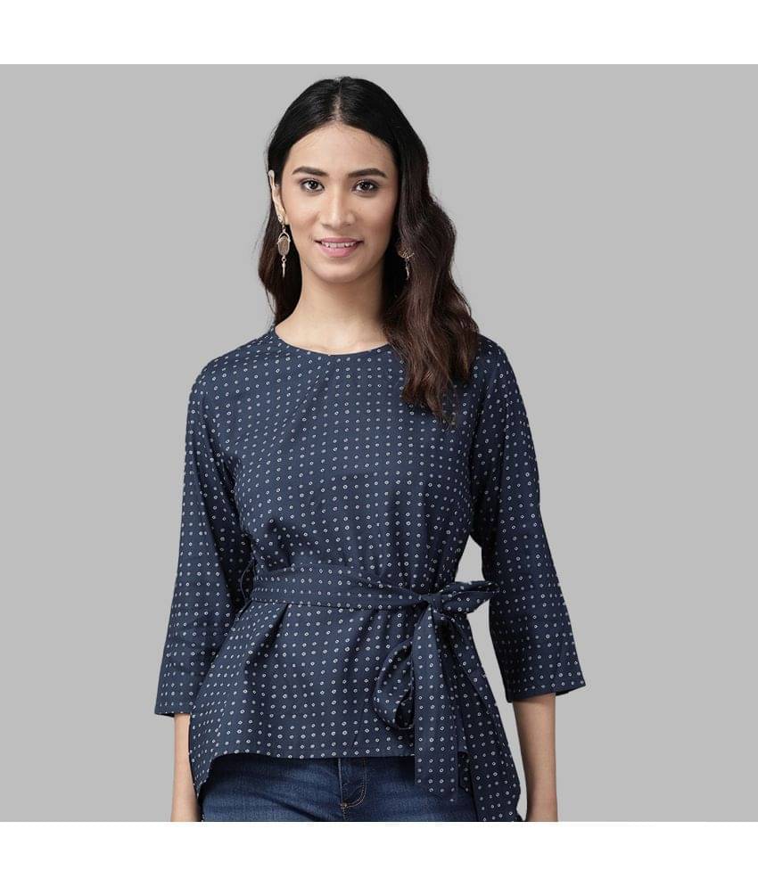     			Yash Gallery Women's Rayon Asymmetrical Top ( Blue )