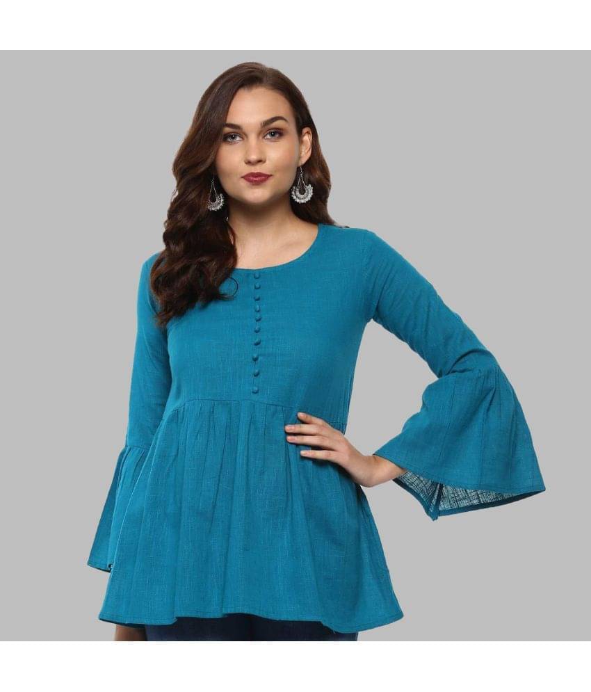     			Yash Gallery Women's Cotton Empire Top ( Light Blue )