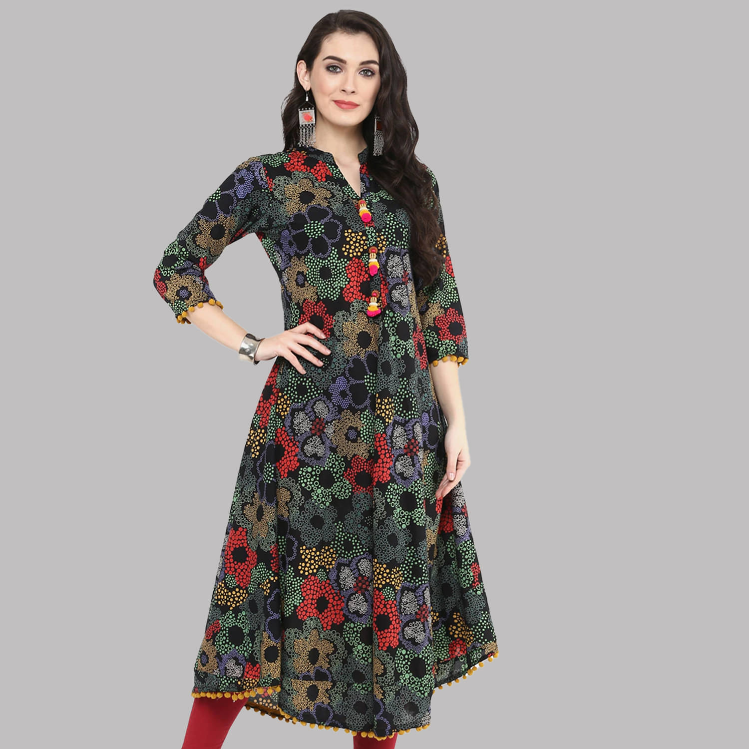 Yash Gallery - Multicolor Cotton Women's Asymmetrical Kurti ( Pack of 1 ) Yash Gallery - Multicolor Cotton Women's Asymmetrical Kurti ( Pack of 1 )