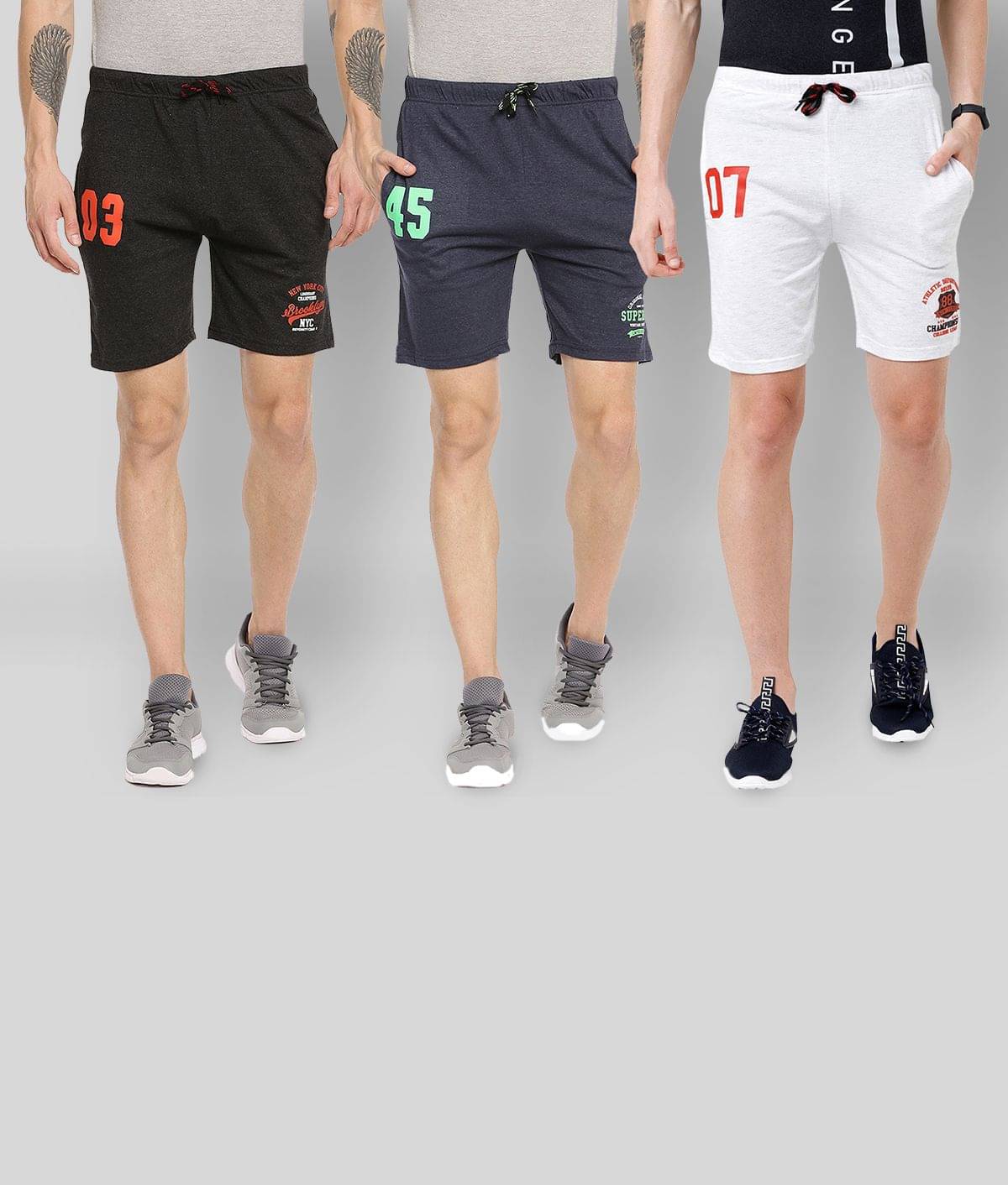Ardeur - Multi Cotton Blend Men's Shorts ( Pack of 3 ) Ardeur - Multi Cotton Blend Men's Shorts ( Pack of 3 )