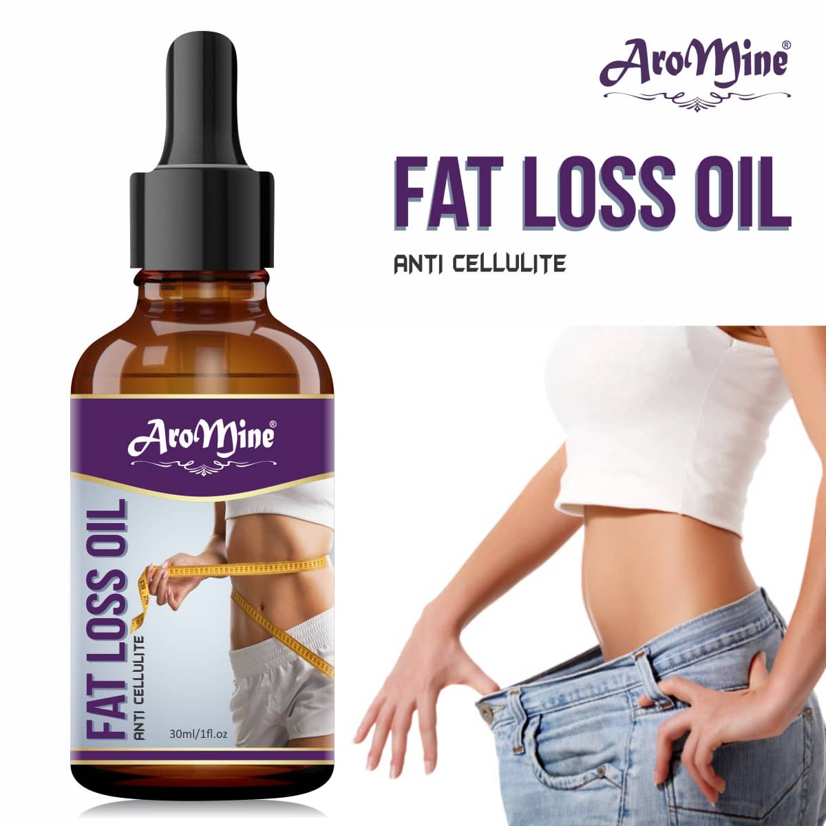 Aromine Fat Loss OIl For A Fat Burner Slimming Oil For Men & Women Shaping & Firming Oil 30 mL