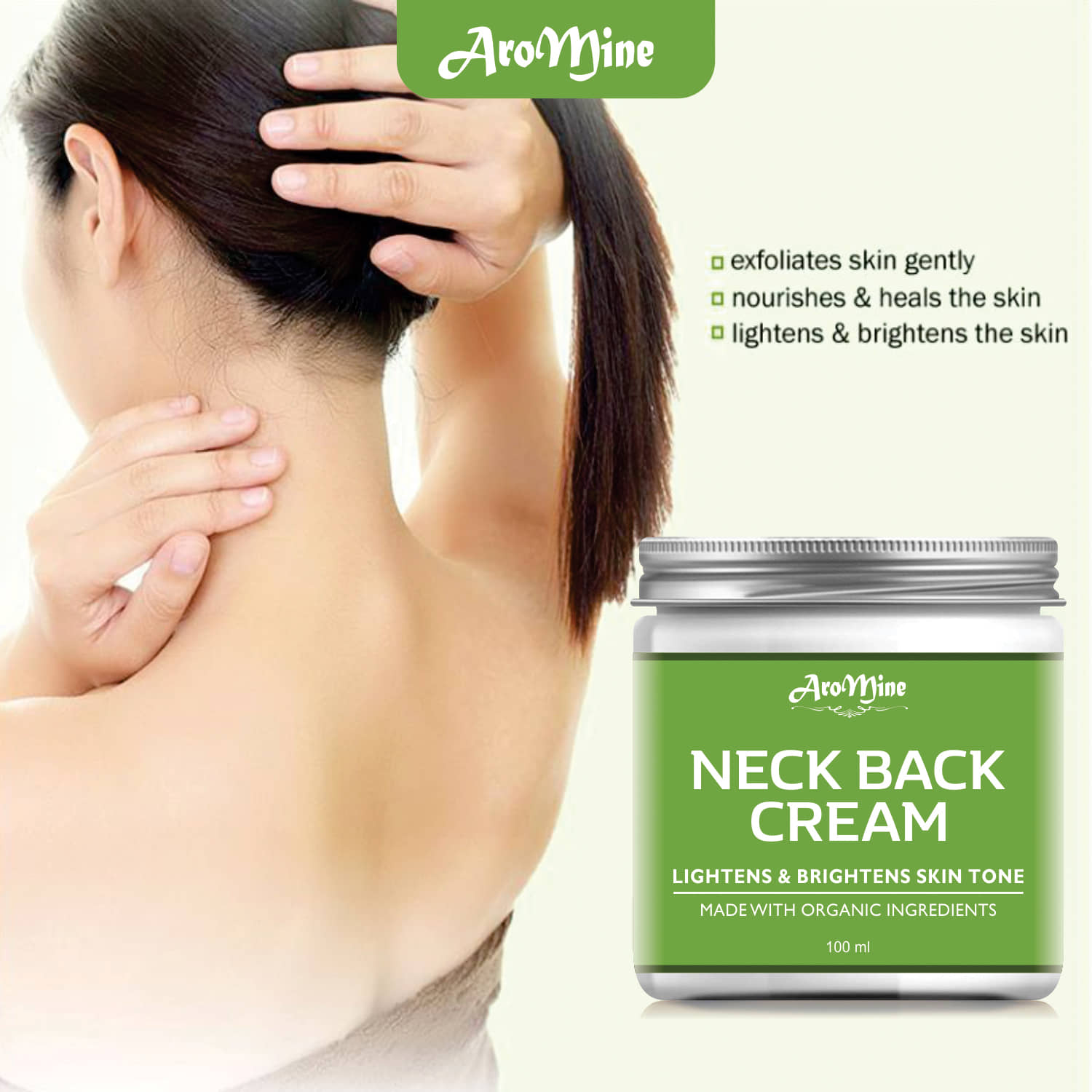 Aromine Neck Back Cream For Whitening Lighten and Brightening Cream Hand Cream 100 mL