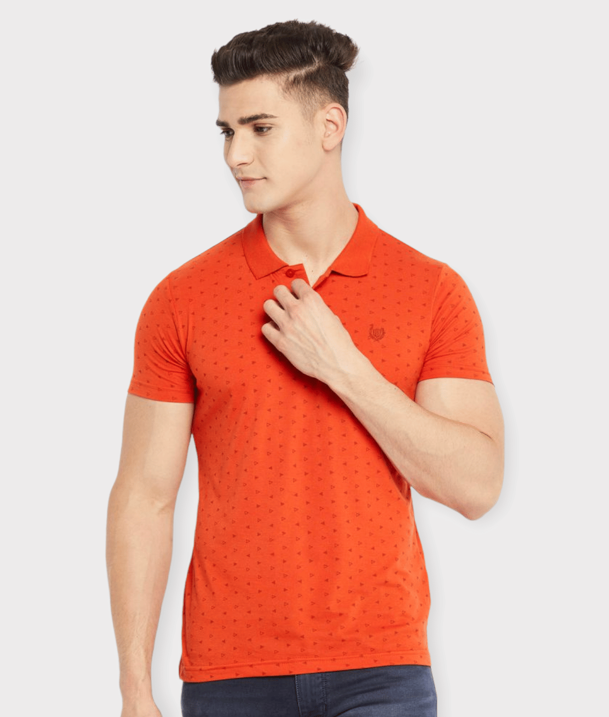     			Duke Pack of 1 Cotton Blend Slim Fit Printed Half Sleeves Men's Polo T Shirt ( Orange )