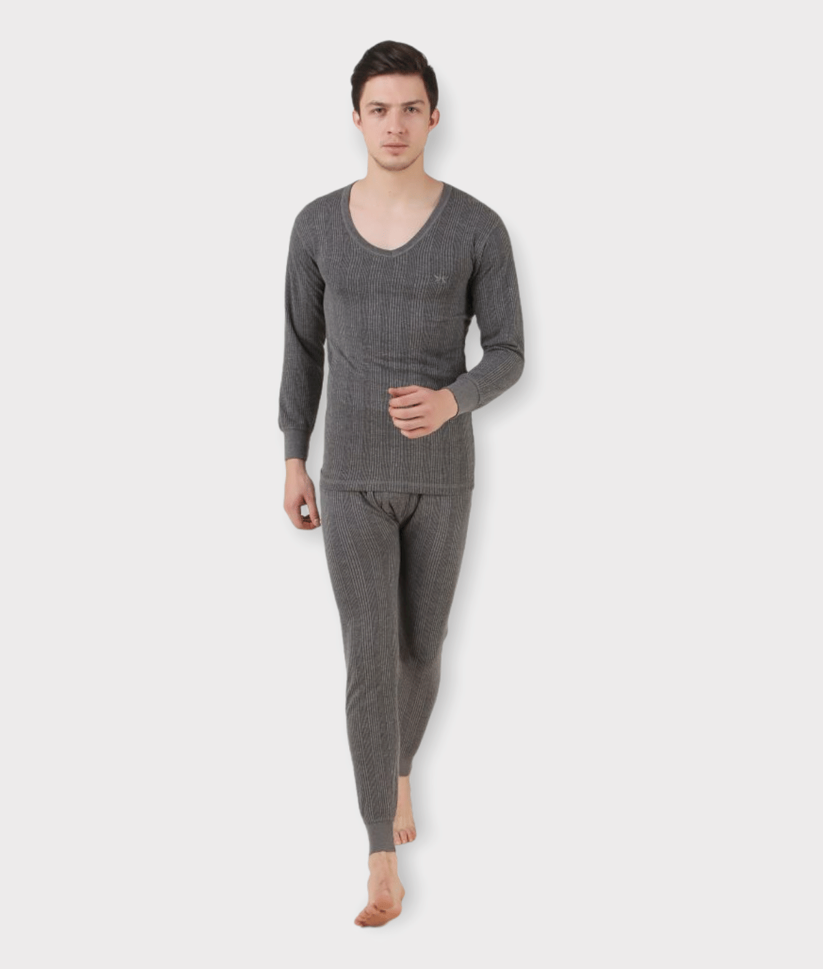 Hap Kings Pack of 1 Cotton Blend Thermal Sets For Men's ( Grey )
