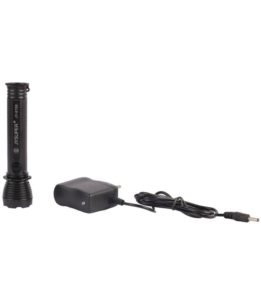 JY Super 8788 - 0.5W Rechargeable Flashlight Torch For Multi Purpose Use (Black) ( Pack of 1 ) JY Super 8788 - 0.5W Rechargeable Flashlight Torch For Multi Purpose Use (Black) ( Pack of 1 )