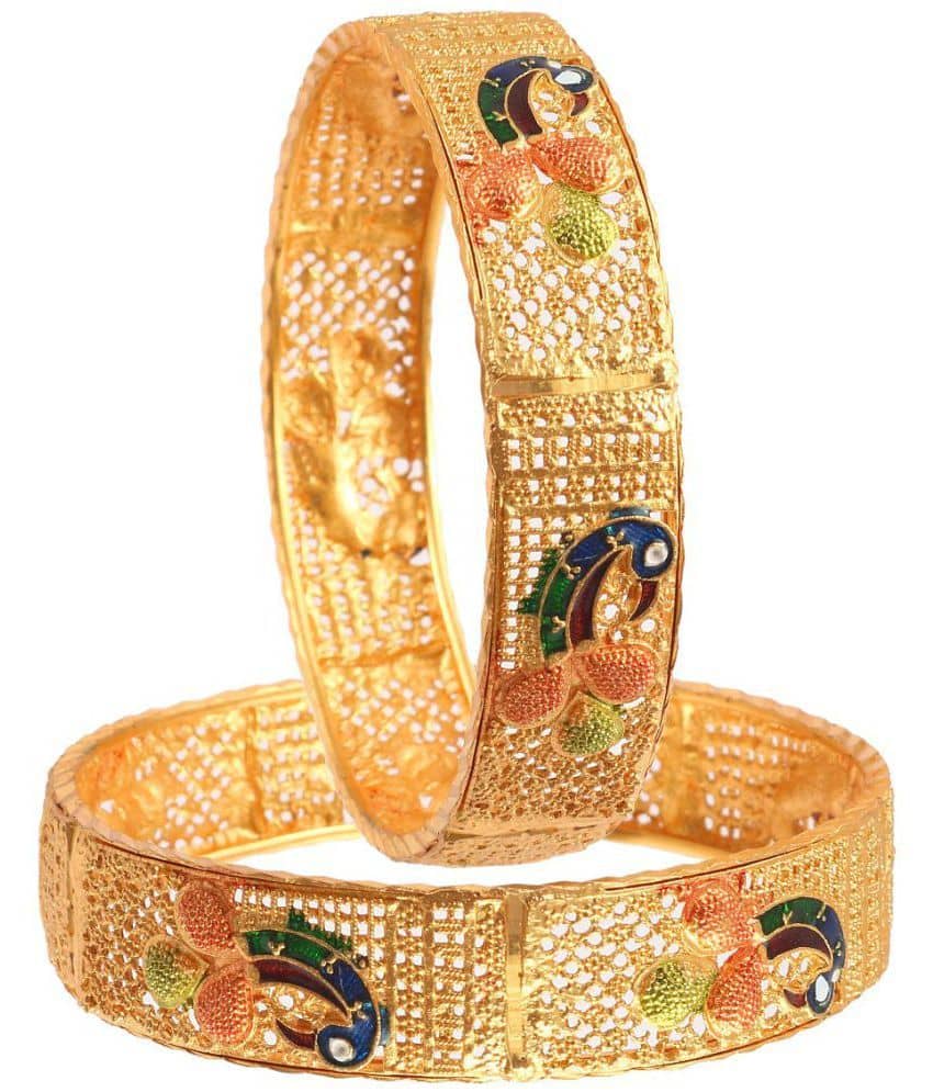 Jewar Mandi - Gold Bangle Set ( Pack of 1 ) - Bangles & Bracelets | Buy online on ZillyBuy