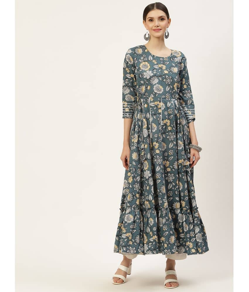 Kbz - Grey Cotton Women's Anarkali Kurti ( Pack of 1 ) - Kurtis, Tunics | Buy online on ZillyBuy