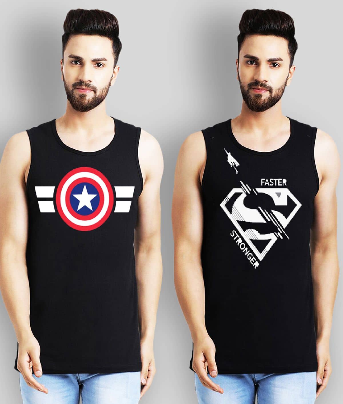 Leotude Pack of 2 Cotton Regular Fit Men's T-Shirt ( Black )