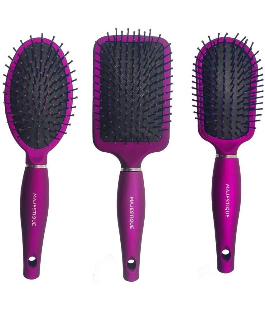     			Majestique 3Pcs Hair Brush Set Purple Series Styling Brush For Women & Men