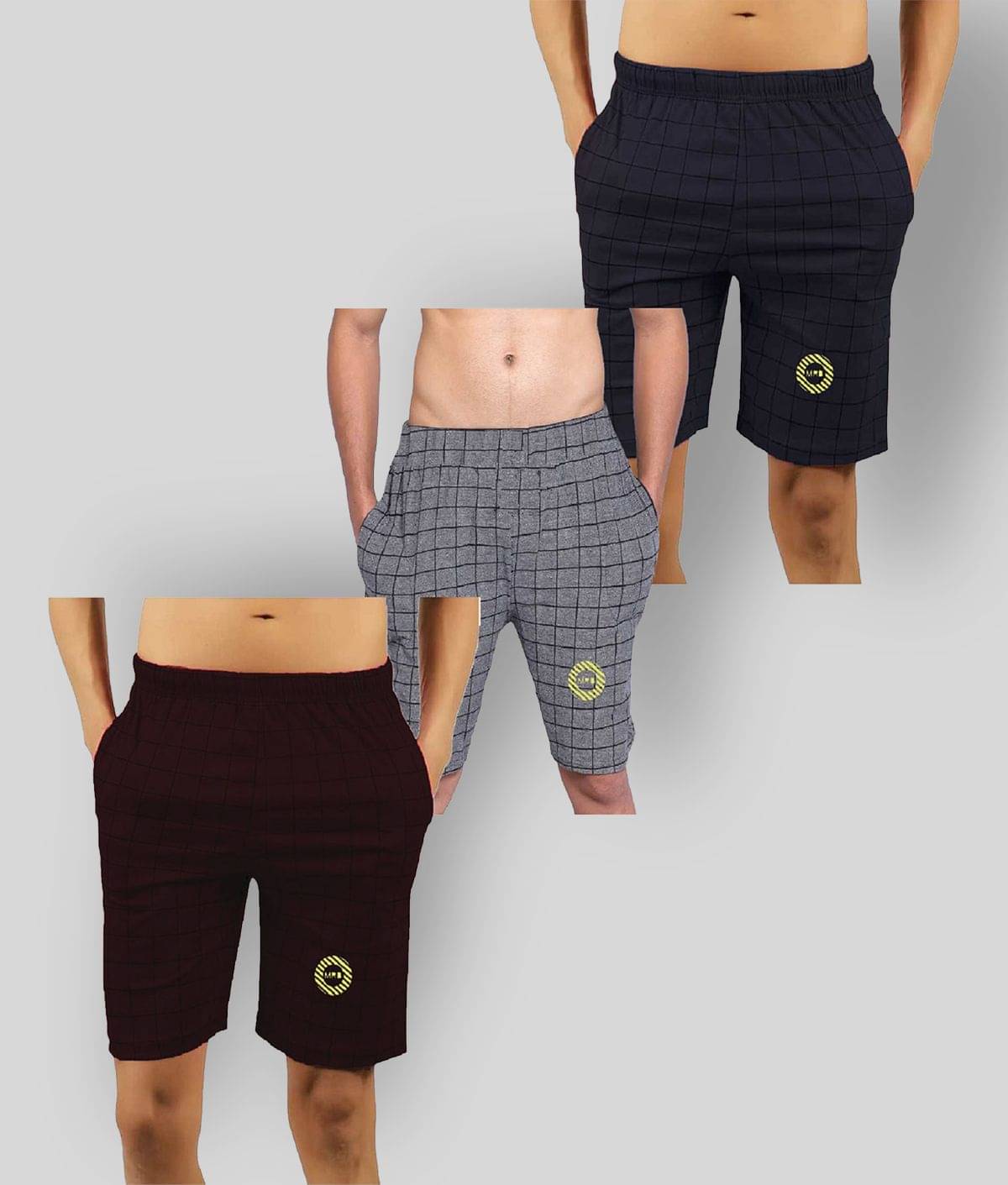     			MRB - Multicolor Cotton Blend Men's Shorts ( Pack of 3 )