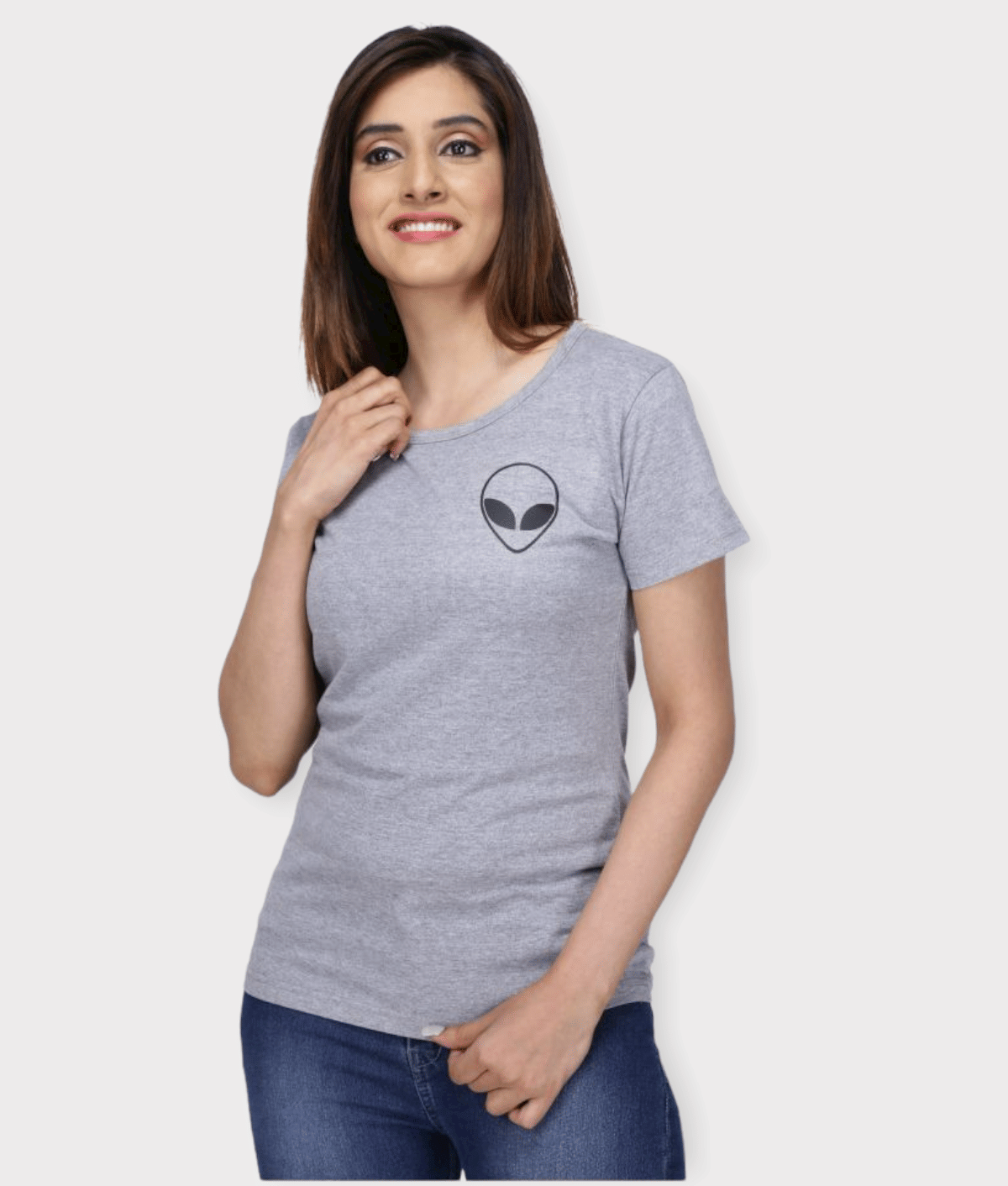 Neo Garments Women Cotton Regular Fit Round Neck T-Shirt ( Grey )