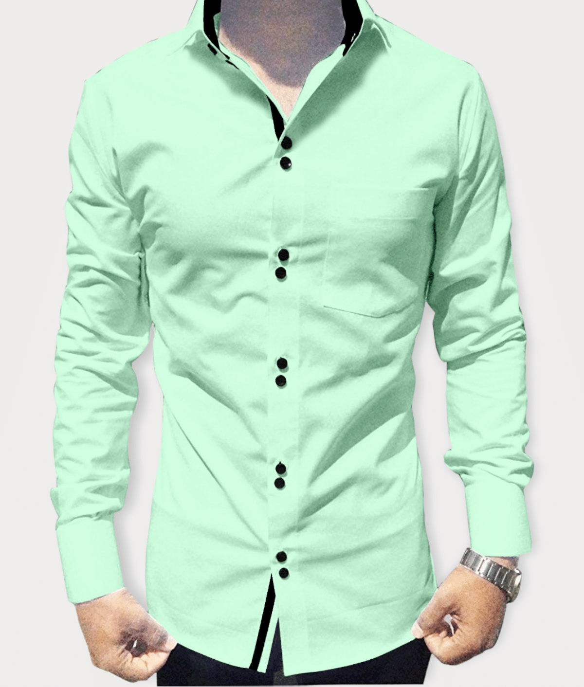 P&V - Green Cotton Blend Regular Fit Men's Casual Shirt (Pack of 1) P&V - Green Cotton Blend Regular Fit Men's Casual Shirt (Pack of 1)