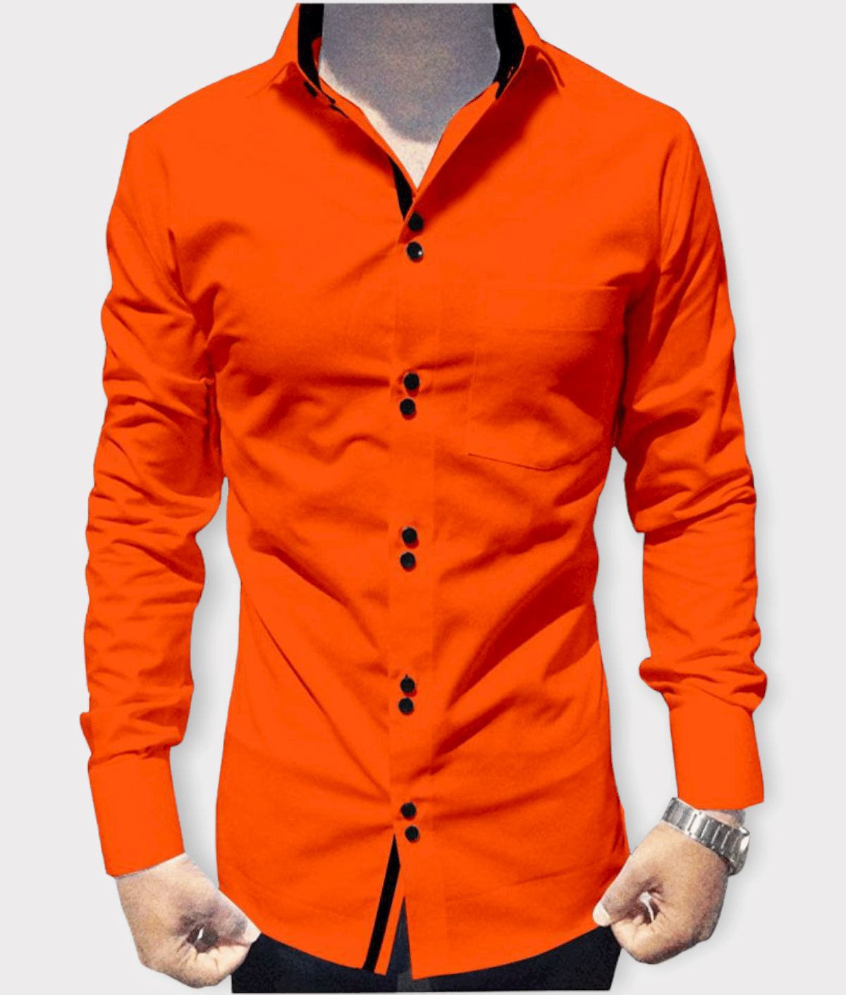 P&V - Orange Cotton Blend Regular Fit Men's Casual Shirt (Pack of 1) P&V - Orange Cotton Blend Regular Fit Men's Casual Shirt (Pack of 1)