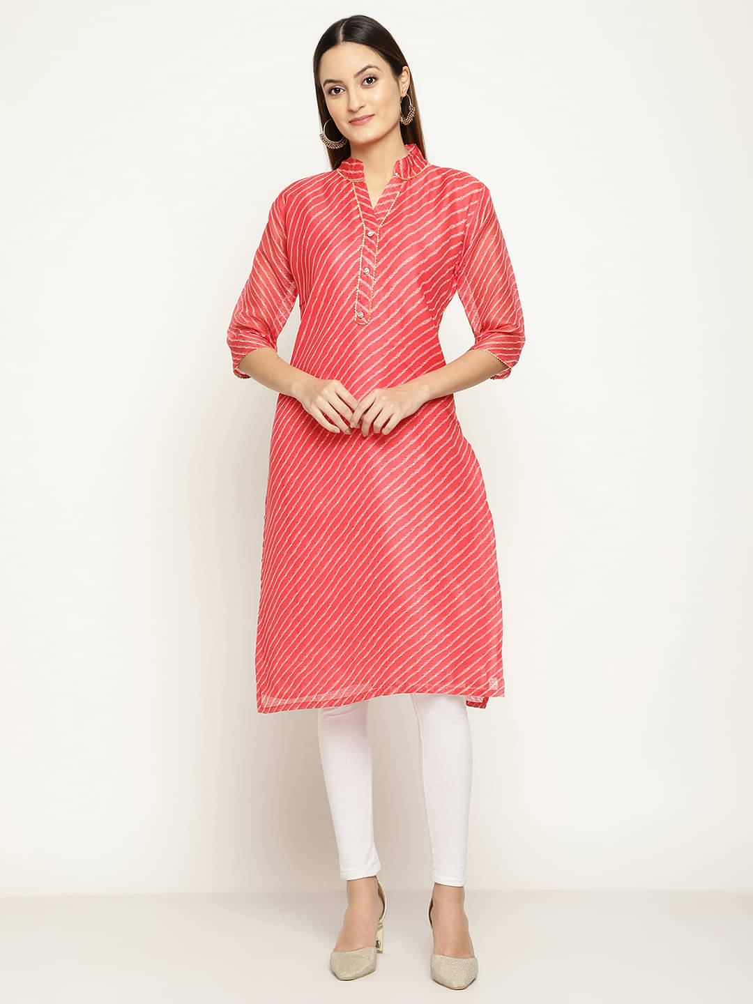 Queenley - Pink Silk Women's Straight Kurti ( Pack of 1 ) Queenley - Pink Silk Women's Straight Kurti ( Pack of 1 )