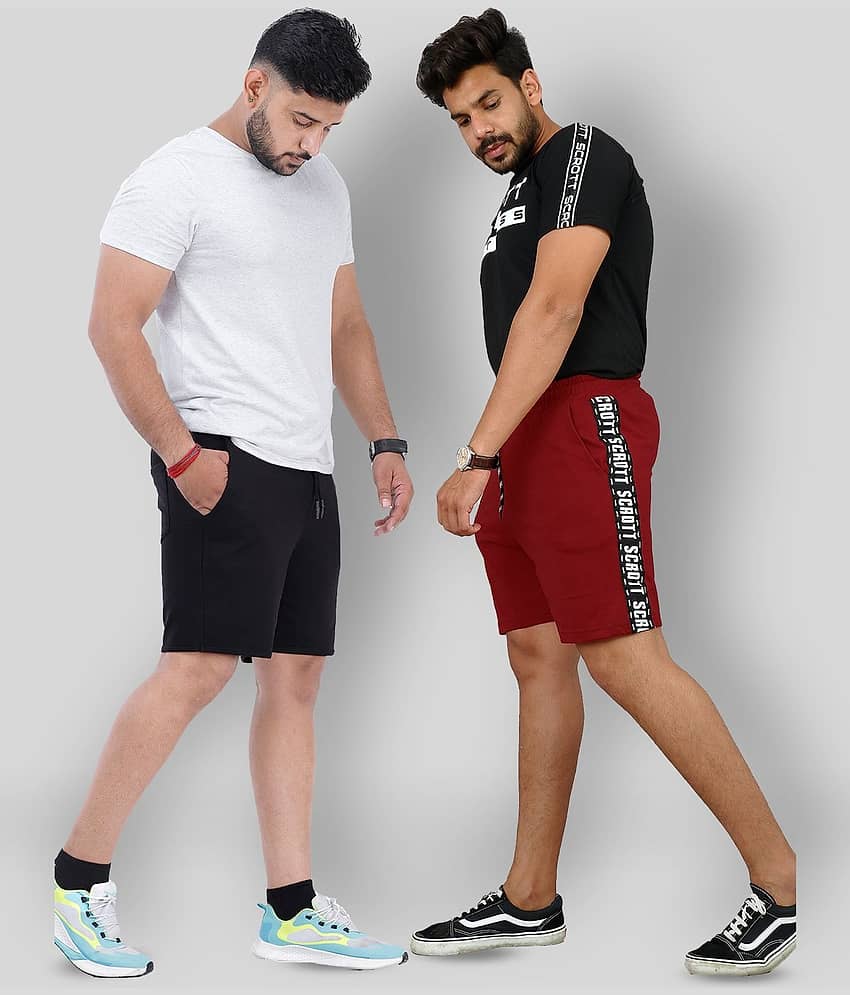 SCROTT - Multi Cotton Men's Shorts ( Pack of 2 ) - Shorts | Buy online on ZillyBuy