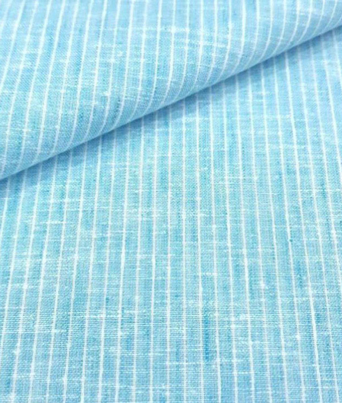 Siyaram Blue Cotton Blend Unstitched Shirt pc     			Siyaram Blue Cotton Blend Unstitched Shirt pc