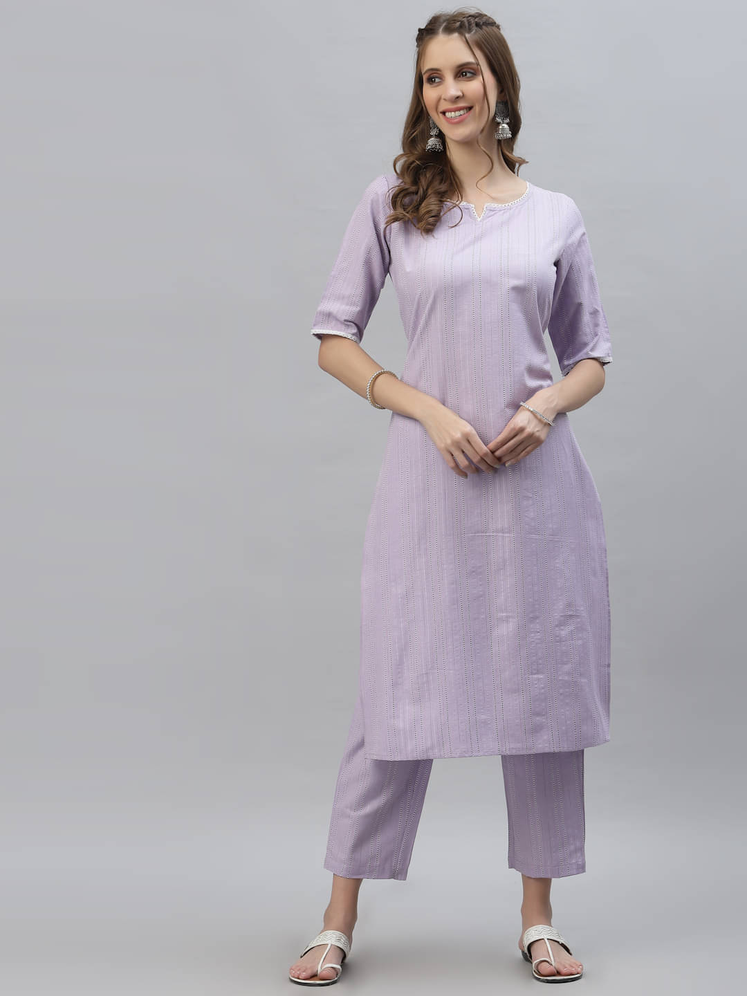 Stylum - Mauve Straight Cotton Blend Women's Stitched Salwar Suit ( Pack of 1 ) Stylum - Mauve Straight Cotton Blend Women's Stitched Salwar Suit ( Pack of 1 )