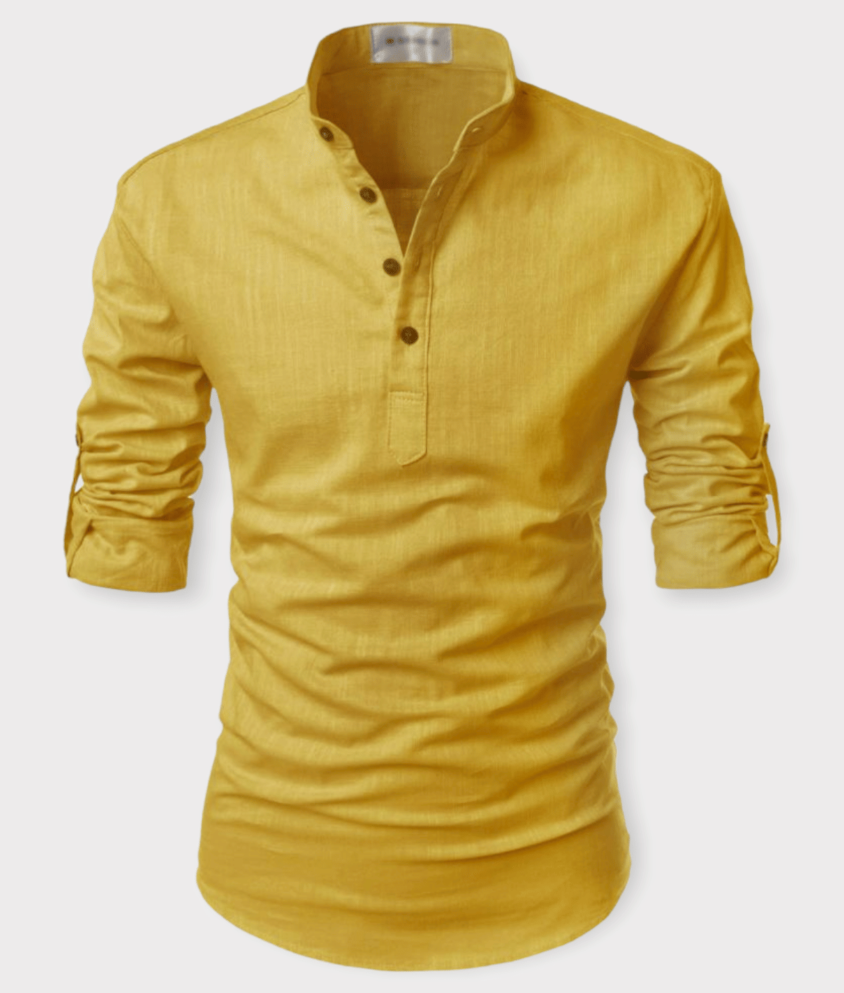     			Vida Loca - Yellow Linen Slim Fit Men's Casual Shirt (Pack of 1)