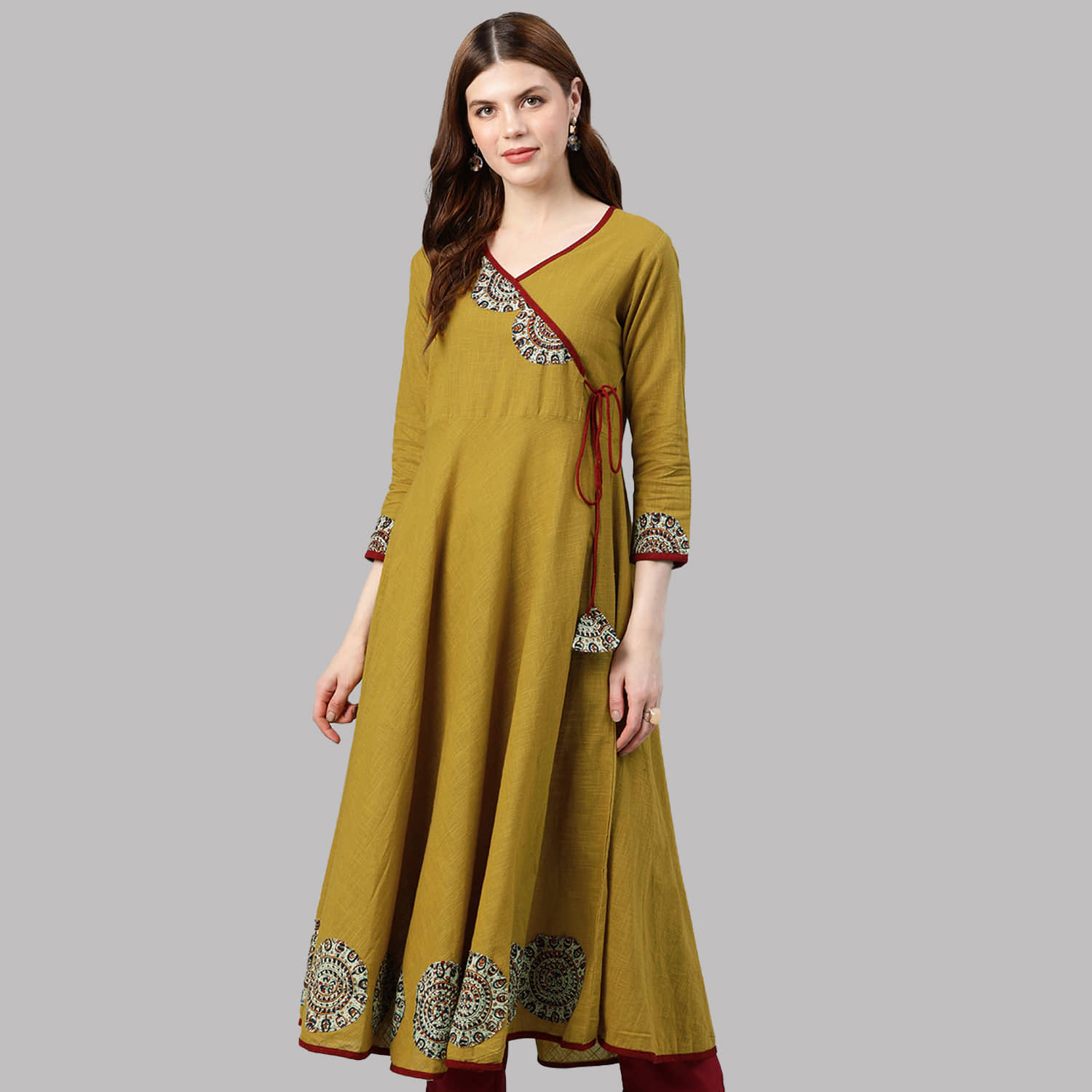 Yash Gallery - Yellow Cotton Women's Angrakha Kurti ( Pack of 1 ) - Kurtis, Tunics | Buy online on ZillyBuy