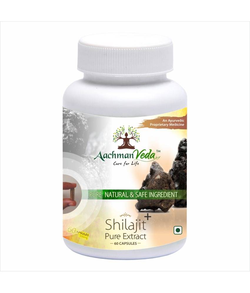     			Aachman Veda Shilajit + Pure Extract Ashwagandha With Safed Musli - 60 Cap 500Mg