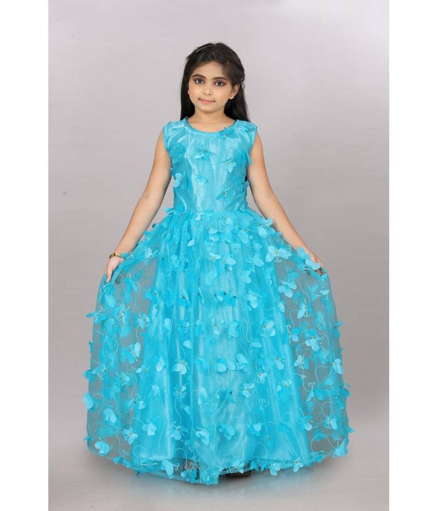 Apnisha Net Gown For Girls ( Pack of 1 , Sky Blue ) Apnisha Net Gown For Girls ( Pack of 1 , Sky Blue )