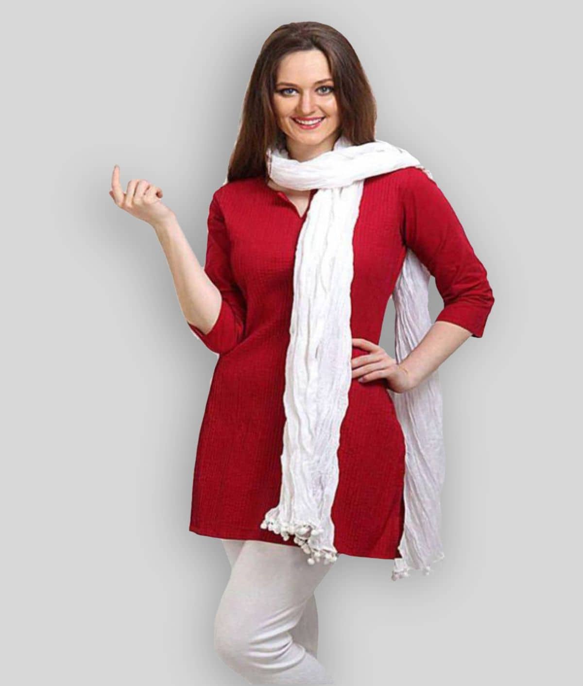 Apratim White Cotton Dupatta - Dupattas & Shawls | Buy online on ZillyBuy