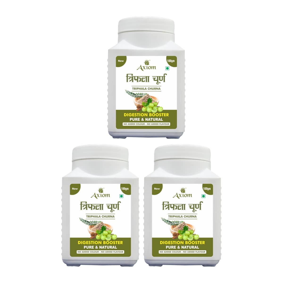 Axiom Triphla churna (Pack of 3)|100% Natural WHO-GLP,GMP,ISO Certified Product