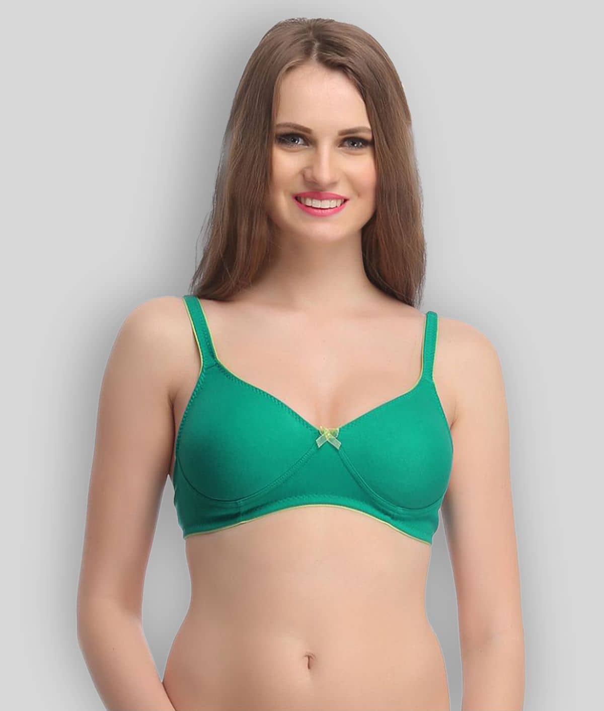 Clovia Cotton Lightly Padded Women's T-Shirt Bra ( Green )