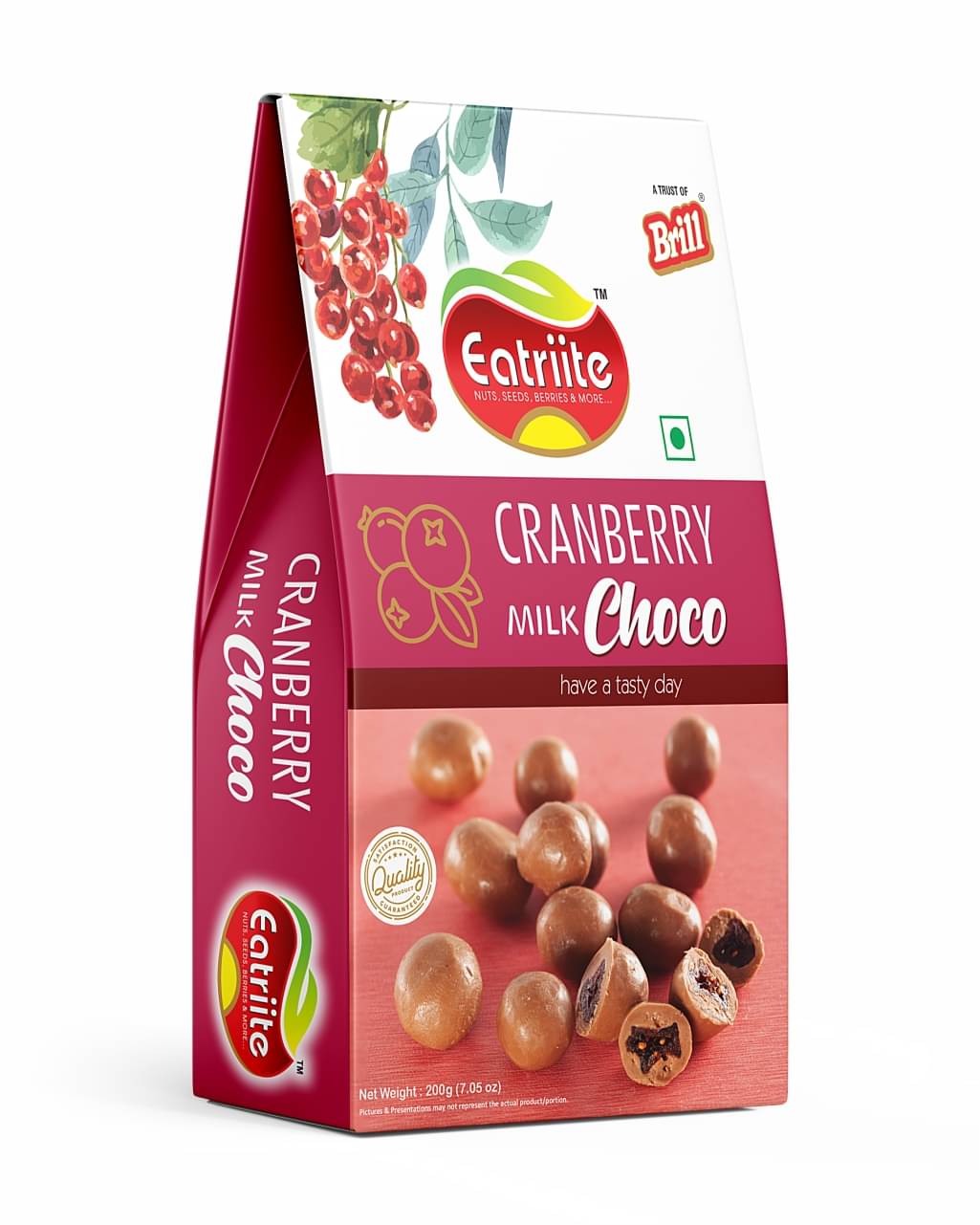 EATRIITE Cranberries Chocolate Covered Nuts 200 g     			EATRIITE Cranberries Chocolate Covered Nuts 200 g