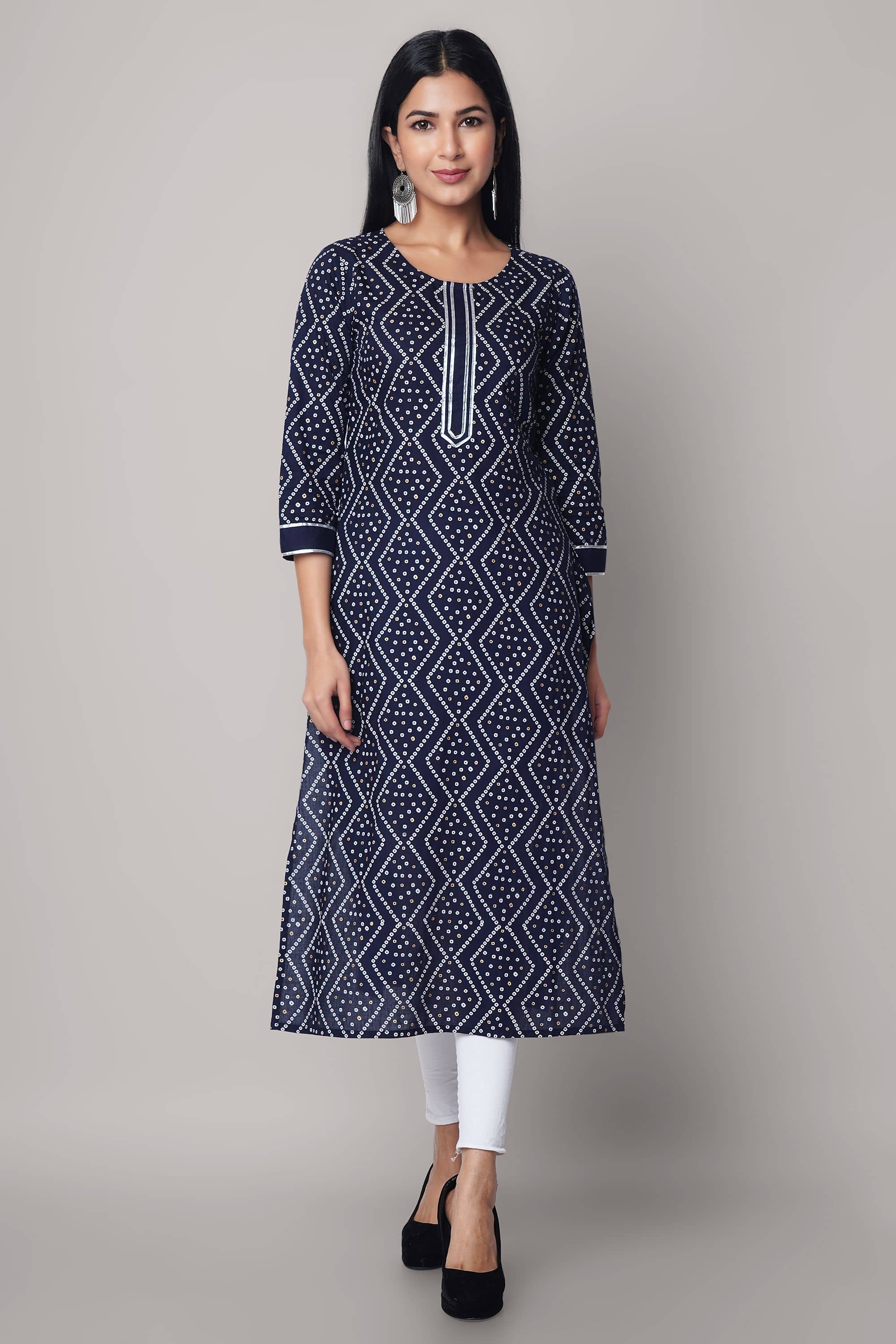 GOD BLESS - Blue Rayon Women's Straight Kurti ( Pack of 1 ) - Kurtis, Tunics | Buy online on ZillyBuy