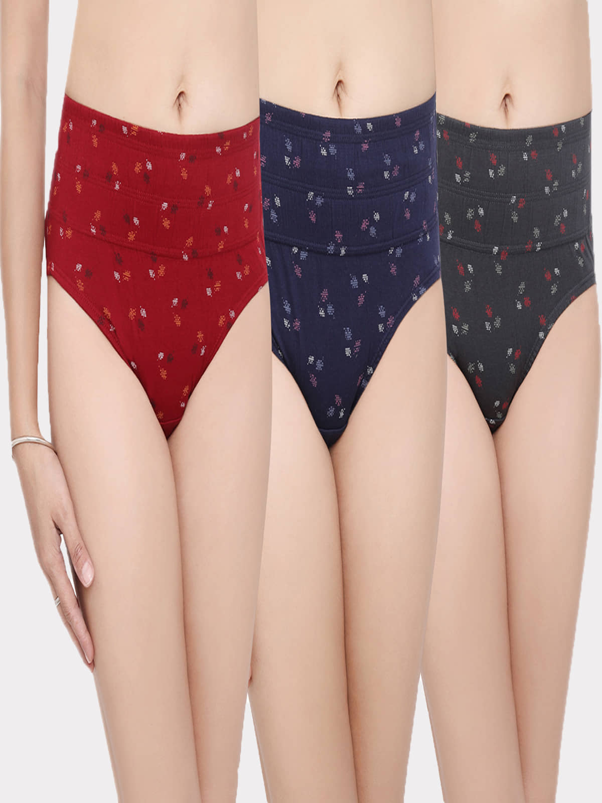 IN CARE LINGERIE Pack of 3 Cotton Printed Women's Briefs ( Multi Color )