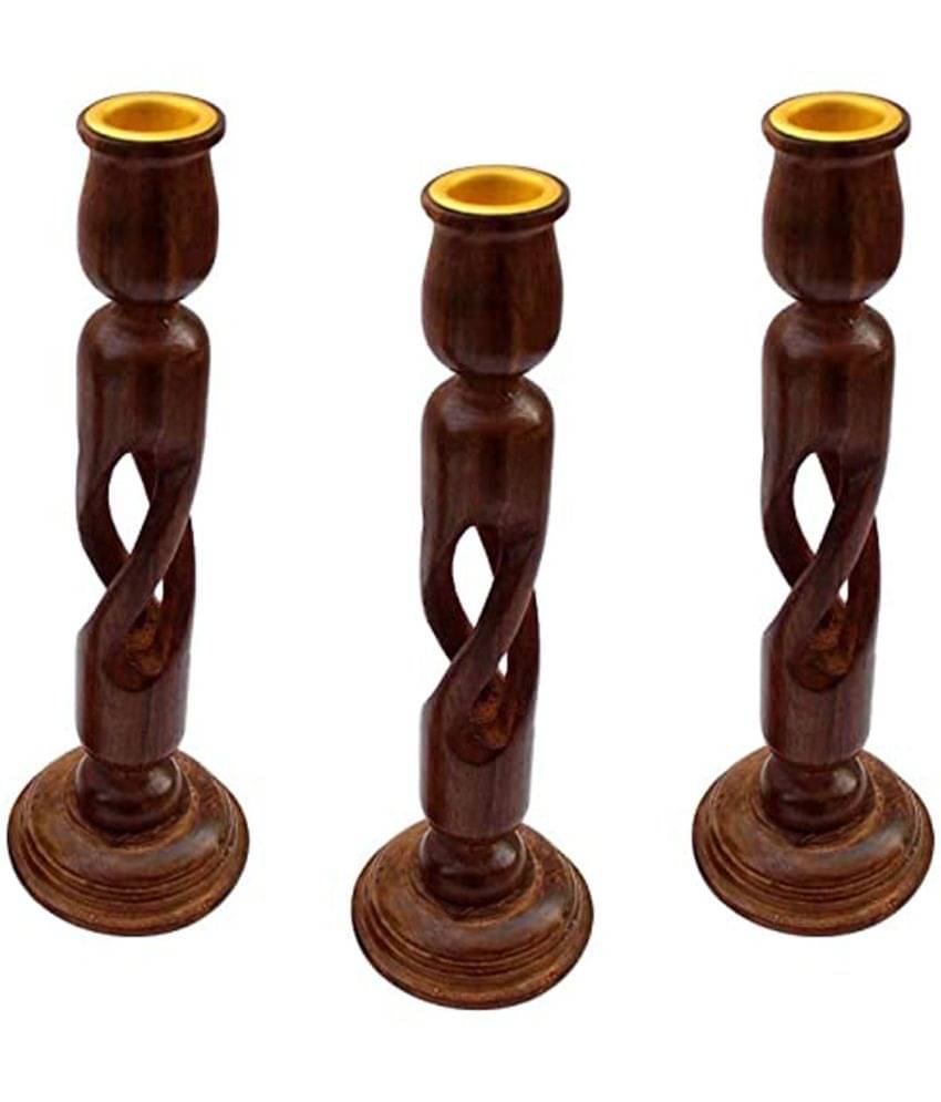     			SWH Table Top Wood Tea Light Holder - Pack of 3