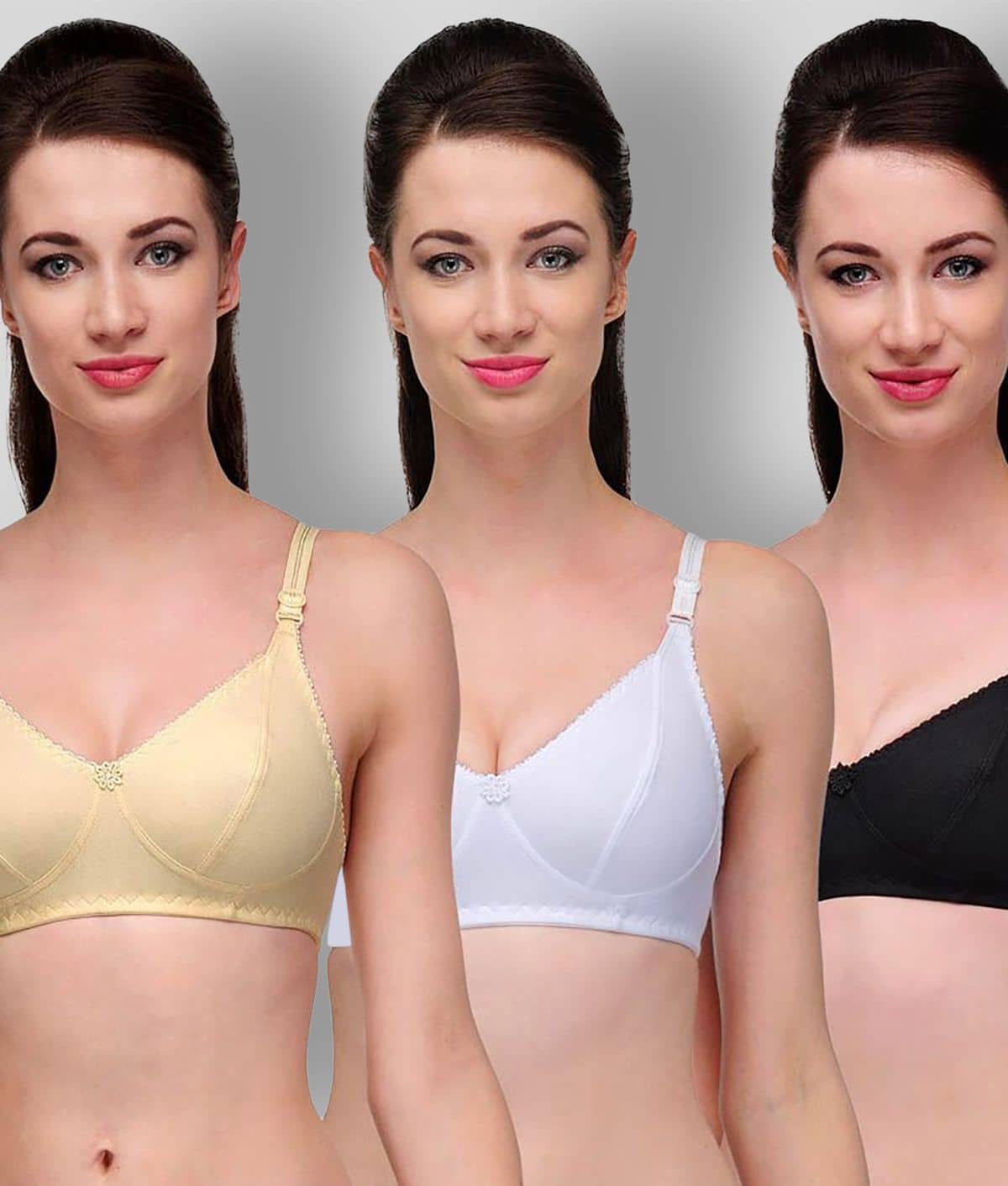 Softskin Pack of 3 Cotton Women's Everyday Bra ( Multicolor )