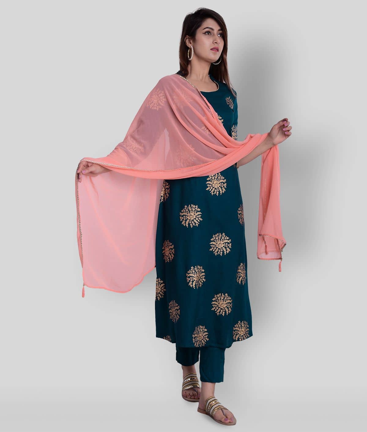 The Style Story - Green Straight Rayon Women's Stitched Salwar Suit ( Pack of 1 )