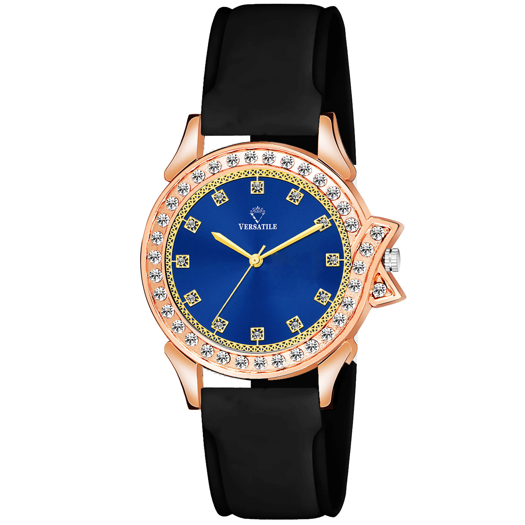     			Versatile - Black Silicon Analog Womens Watch