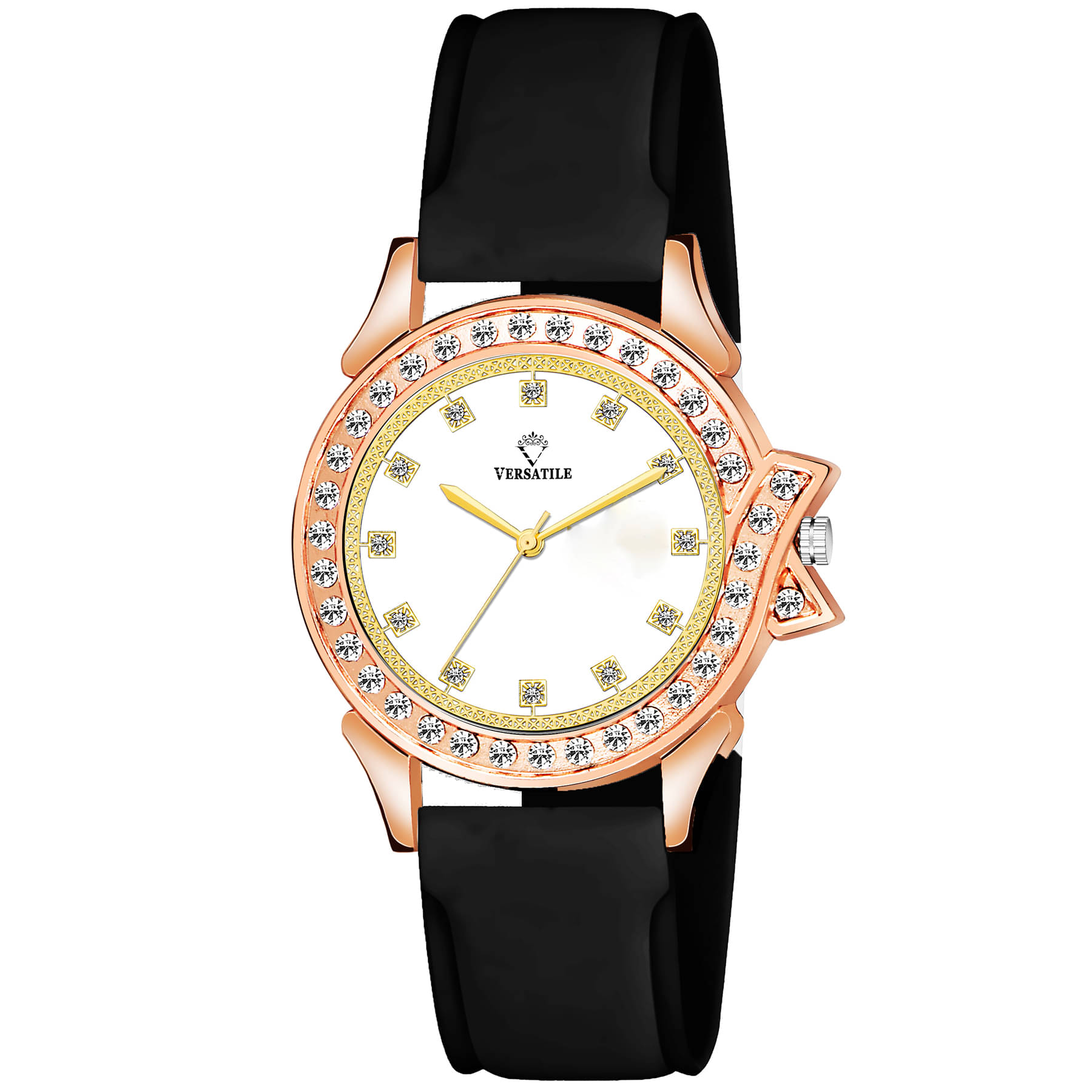     			Versatile - Black Silicon Analog Womens Watch