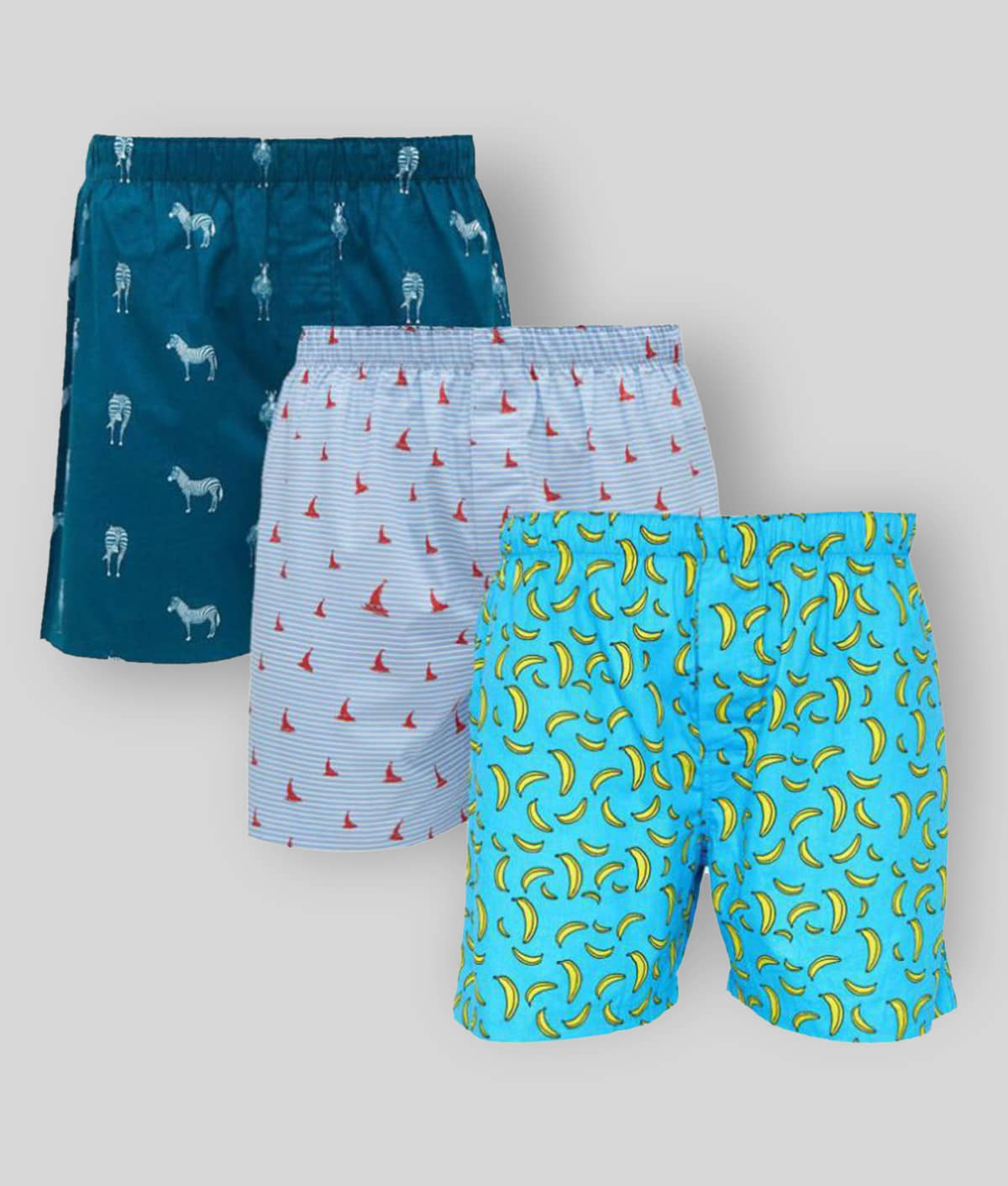 XYXX Pack of 3 Cotton Boxers For Men's ( Multicolor )